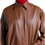 Camicia di ecopelle con elastico.