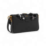 Borsa donna a spalla Baby Love Bag Slouchy in pelle con fiori gioiello