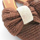 Ciabatte donna in rafia intrecciata