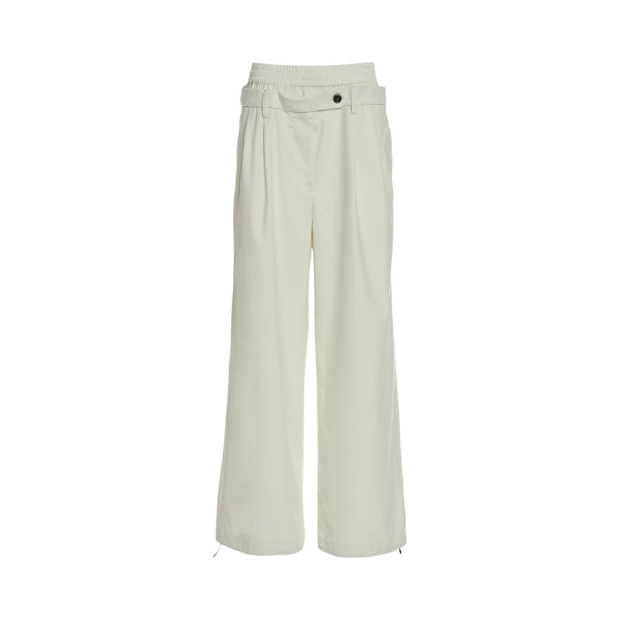 Pantalone donna palazzo con doppia vita alta