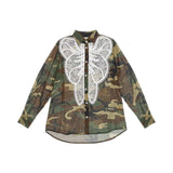 Camicia donna Military con pizzo