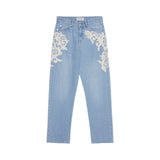 Jeans donna carrot con ricamo Cornely