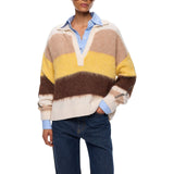 Maglia donna in misto alpaca a righe