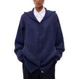 Cardigan donna in misto lana full strass con cappuccio