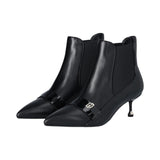 Stivaletti donna in pelle con tacco basso