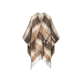 Poncho donna check jacquard