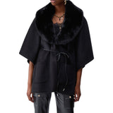 Poncho donna in montone sintetico