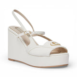 Zeppe donna slingback in pelle e vernice