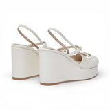 Zeppe donna slingback in pelle e vernice