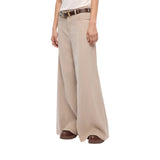 Jeans donna svasati super wide leg in gabardina