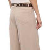 Jeans donna svasati super wide leg in gabardina