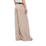 Jeans donna svasati super wide leg in gabardina