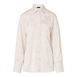 Camicia donna jacquard con ricami gioiello