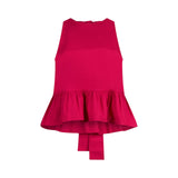 Top donna in popeline con fiocco
