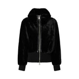 Bomber donna in tessuto effetto pelliccia