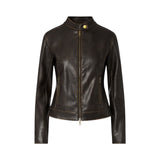 Giacca donna biker in tessuto spalmato