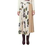 Gonna donna plissé in twill fantasia