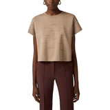 T-shirt donna in jersey con stampa lettering