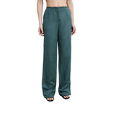 Pantaloni donna sartoriali a vita bassa in lino