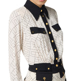 Camicia donna bi-color in georgette