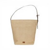 Borsa donna a spalla in rafia beige da donna