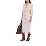 Gonna donna midi in pizzo crochet di lana