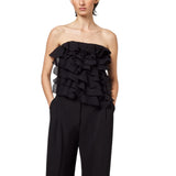 Top donna in mussola con rouches