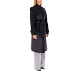 Cappotto donna trapuntato in nylon con dettagli in lana
