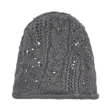 Berretto donna in misto lana con strass