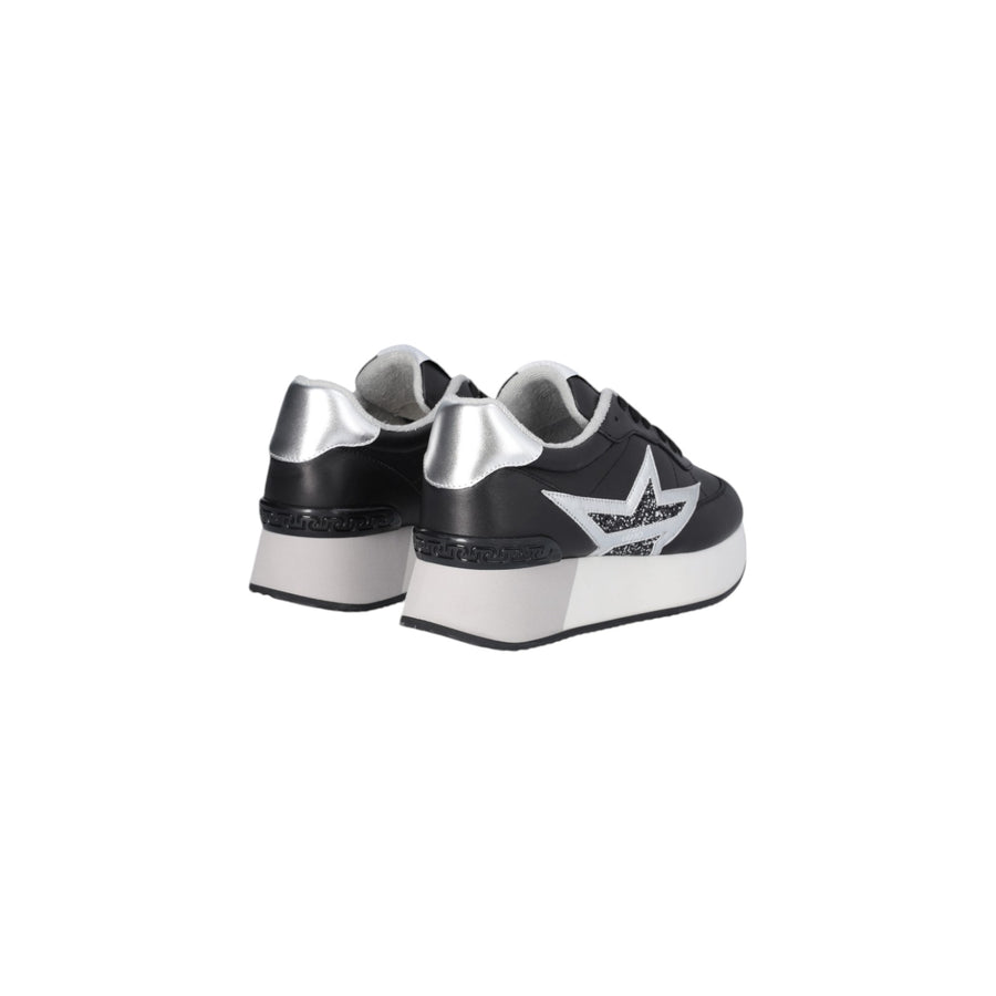 Sneakers donna nere in pelle