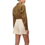 Shorts donna in misto lino