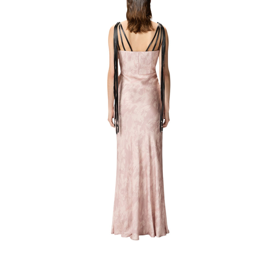 Abito donna lungo satin stampa cavalli Reimagine PINKO X Patrick McDowell