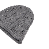 Berretto donna in misto lana con strass