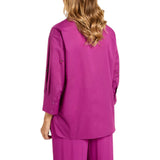 Camicia donna in voile di cotone ricamata a mano