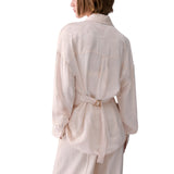 Camicia donna jacquard con ricami gioiello