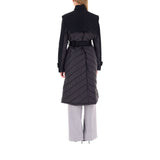 Cappotto donna trapuntato in nylon con dettagli in lana