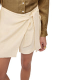 Shorts donna in misto lino