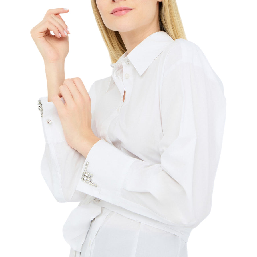 Camicia donna con ricami gioiello