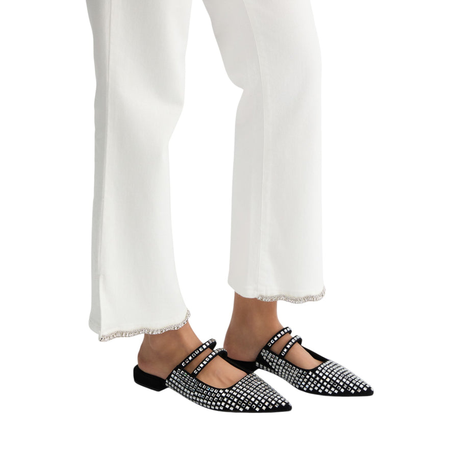Jeans donna bootcut bottom up con strass