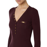 Abito donna in maglia a costine con taschino