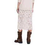 Gonna donna midi in pizzo crochet di lana