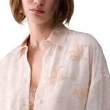 Camicia donna jacquard con ricami gioiello