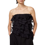 Top donna in mussola con rouches