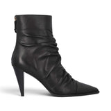 Stivaletti donna in nappa con gambale arricciato