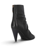 Stivaletti donna in nappa con gambale arricciato