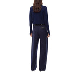 Pantaloni donna ampi in flanella di jersey