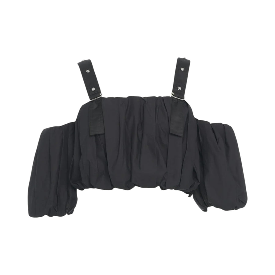 Top corto donna a palloncino con spalle scoperte