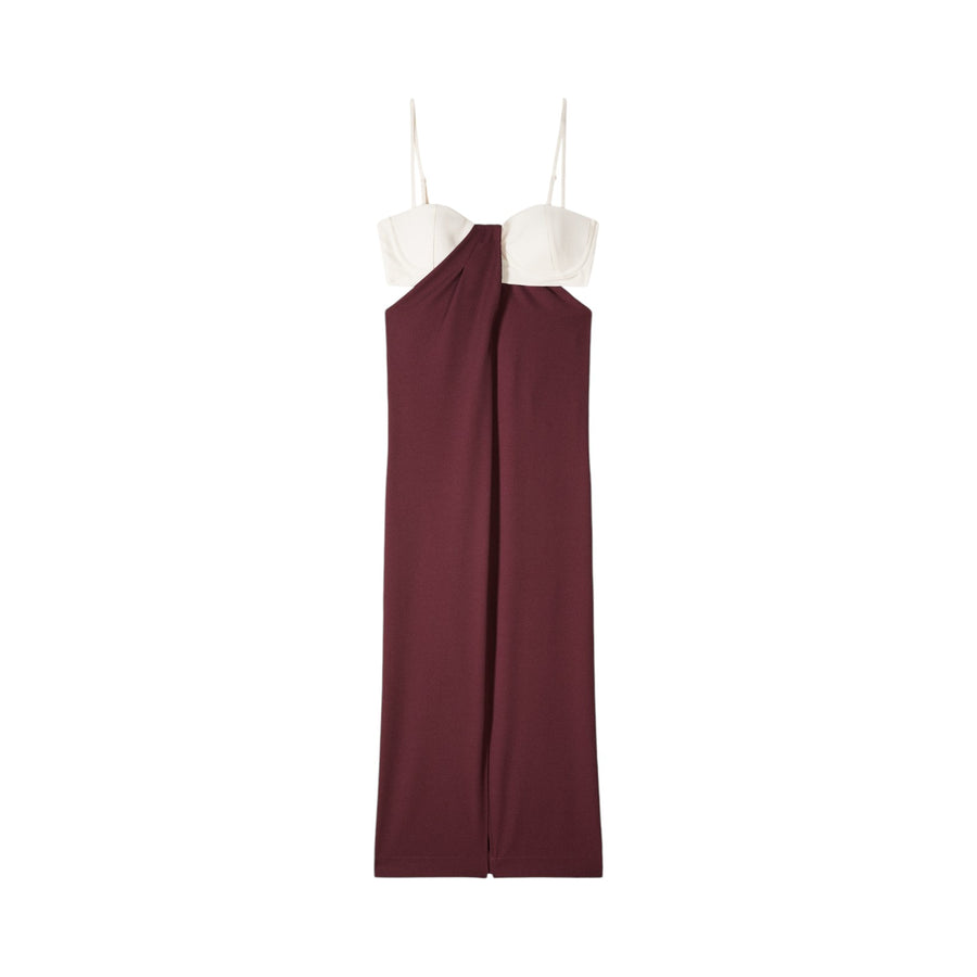 Abito donna midi con drappeggio