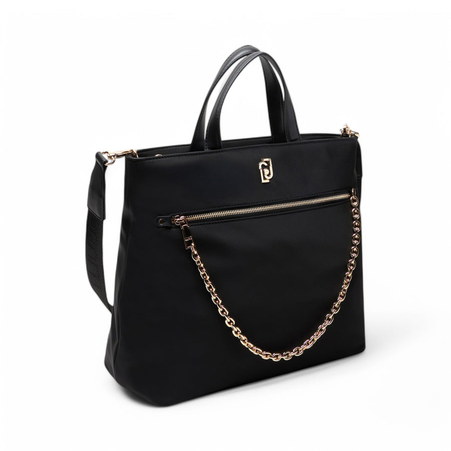 Shopping bag donna in nylon con catena