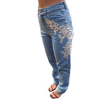 Jeans donna carrot con ricamo Cornely